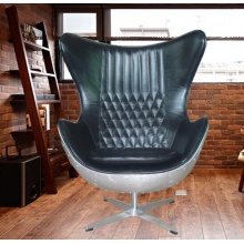 Hand Crafted Aluminium Rivited Back Aviator Egg Chair 