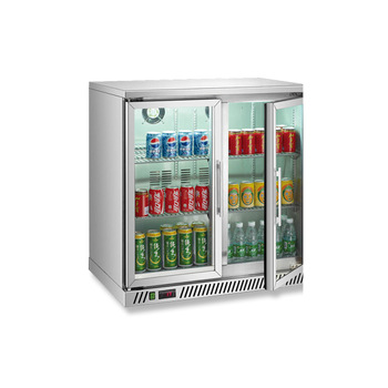 High quality commercial double open transparent door fridge for beverage