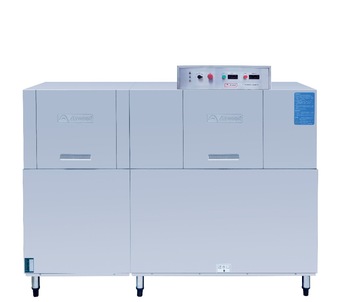 Easy installation dual tank rack conveyor Automatic Dishwasher for restaurant