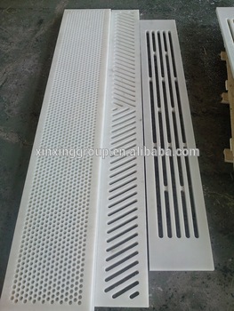virgin UHMWPE suction box cover/ solid plastic block/ polyethylene sheet for dewatering elements